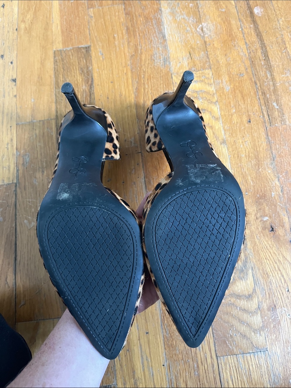 Jessica Simpson Leopard-Print Mohair Pointed Pumps in Tan and Black - Picture 5 of 5